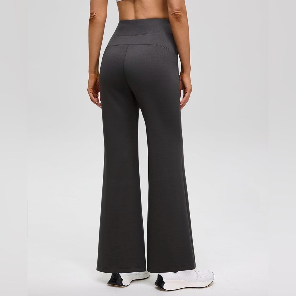 NWT BMJLWomen’s Charcoal Gray High Waisted Wide Leg Yoga Pants Size XL - Picture 2 of 3